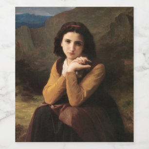 Mignon Innocence of Adolescent Girl, Bouguereau Wijn Etiket