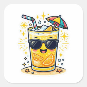 Mignon Kawaii Boisson Tropicale D'été Autocollant