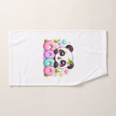 Mignon Kawaii Coco Panda Nom Pastel Rose Étincelan (Serviette à main)