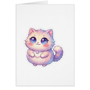 Mignon Kawaii Doux Chat Chibi Étoile Pastel