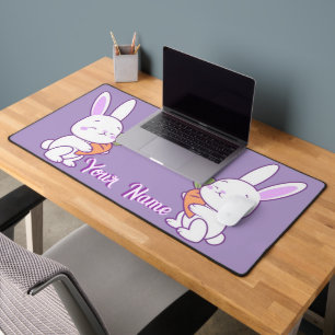 Mignon Kawaii Pastel Violet Lapin Nom Personnalisé