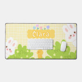 Mignon Lapin Kawaii Fleurs de Printemps Pastel (Clavier et souris)