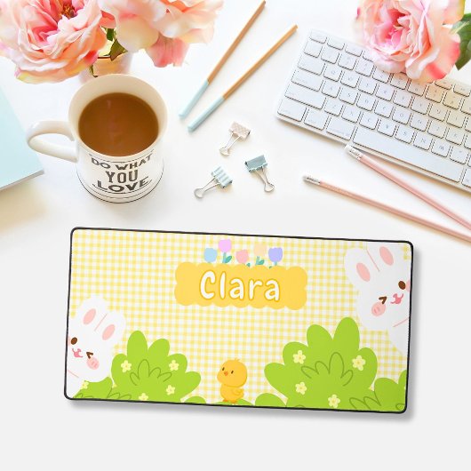Mignon Lapin Kawaii Fleurs de Printemps Pastel