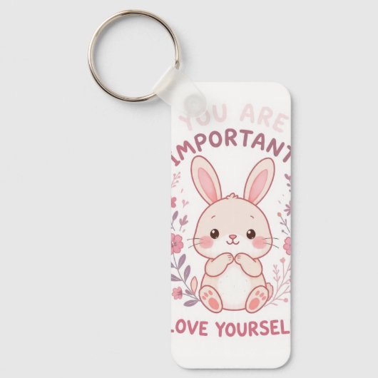 Mignon Lapin Vous Êtes Important Porte-Clés - Aime (Recto)