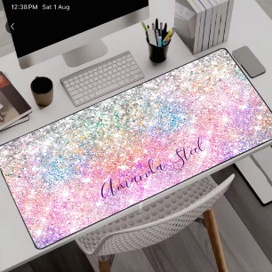 Mignon licorne iridescente rose paillettes