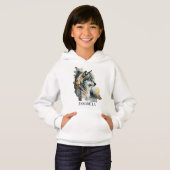 mignon loup amoureux ajouter nom (Devant entier)