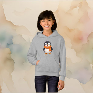 Mignon Manchot avec Écharpe Orange