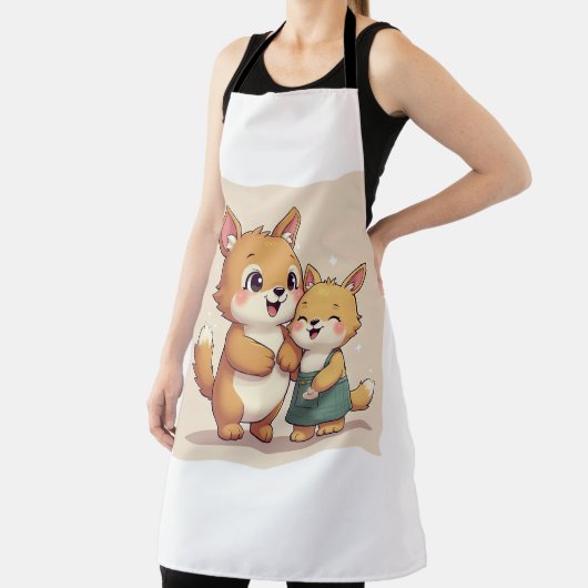 mignon marionnette tout-en-dessus Imprimer tablier (Insitu)