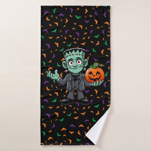 Mignon, monstre du dessin animé Frankenstein (Serviette de bain)