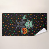 Mignon, monstre du dessin animé Frankenstein (Serviette de bain)
