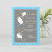 mignon mouton garçon baby shower invitation (Debout devant)