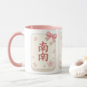 Mignon Muguet Rose Vent du Sud Mahjong Tasse à Caf