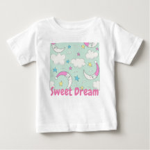 mignon nuage lune étoiles bébé t-shirt