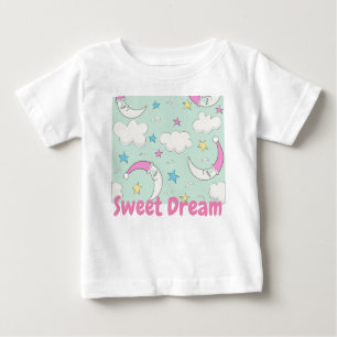 mignon nuage lune étoiles bébé t-shirt