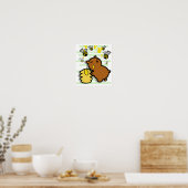 mignon ours au miel avec affiche d'abeilles - 2 (Cuisine)