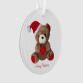 Mignon ours en peluche sur fond blanc (devant)