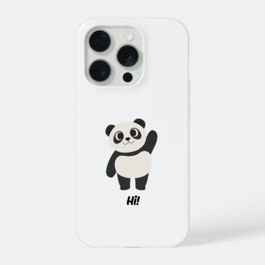 Mignon panda agitant "Salut" Étui de téléphone de (Verso)