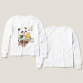 Mignon panda mangeant de la glace râpée de mangue (Motif Recto et Verso)