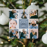 Mignon 'Papa & Moi' Photo Collage Joyeux Noël<br><div class="desc">Créez votre propre 'Papa & Moi' Keepsaké photo ornement de Noël. Design dispose de 8 photos carrés insta tendance de votre choix, le texte mignon 'Daddy & Me' avec deux petits coeurs - Joyeux Noël! "avec amour" dans un script de calligraphie élégant et le nom de qui il est. Un...</div>