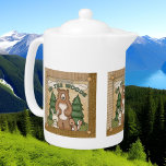 mignon Pays Cabine bois vie mot art ours<br><div class="desc">mignon Pays Cabine bois vie mot art ours teapot</div>