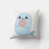 Mignon Phoque Bleu avec Coussin de Donut – Océan K (Verso)