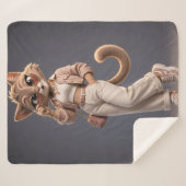 Mignon Plaid en Molleton de Chat Animé 3D pour Enf (Devant (Horizontal))
