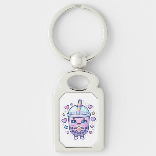 Mignon porte-clés de personnage chibi de thé au la (Devant)