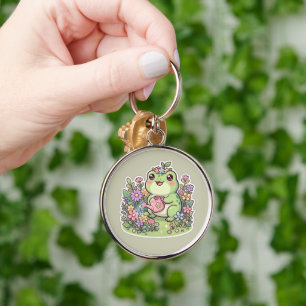 Mignon porte-clés grenouille Kawaii Jardinage Cour