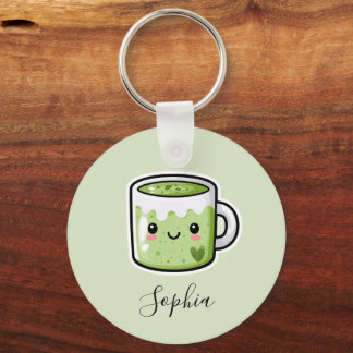 Mignon porte-clés personnalisé double face Matcha 