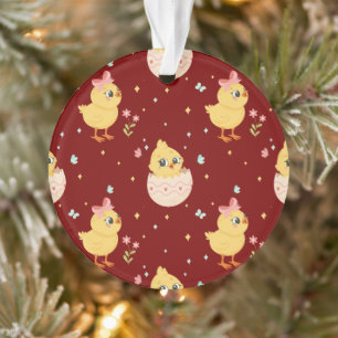 Mignon poussin de Pâques avec motif transparent à 