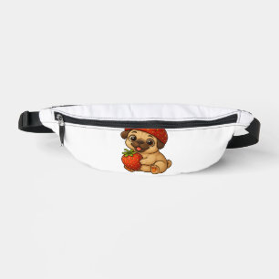 Mignon pug avec des fraises fruité dessin animé dr