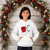 Mignon pull à capuche pour filles de Noël gant du