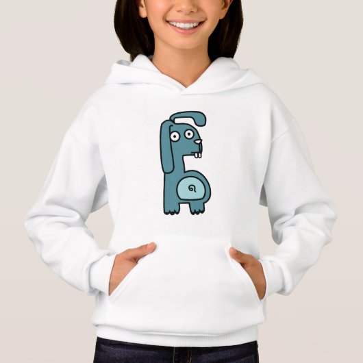 Mignon Pullover Chèvre de Dessin Animé Bleu pour F (Devant)