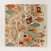 mignon puzzle village lapin. (Horizontal)