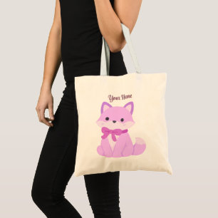 Mignon Sac Fourre-Tout Assis Renard Lavande Kawaii