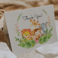 Mignon Safari Jungle Baby shower Merci Note