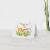 Mignon Safari Jungle Baby shower Merci Note (Devant)