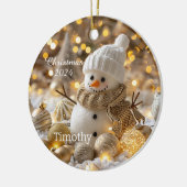 Mignon Snowman Ornement de Noël personnalisé (Gauche)