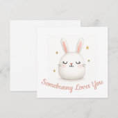 Mignon Somebunny vous aime Carte de lapin personna (Devant / Derrière)