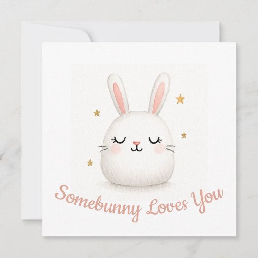 Mignon Somebunny vous aime Carte de lapin personna (Devant)