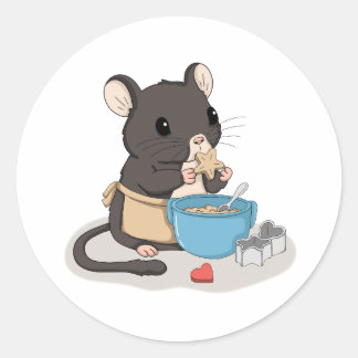 Mignon Souris Cuisant des Biscuits Autocollant Ani
