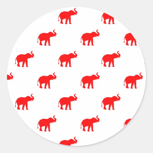 mignon stickers d'éléphant rouge. (Devant)