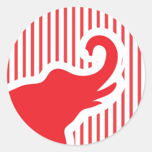 mignon stickers d'éléphant rouge.