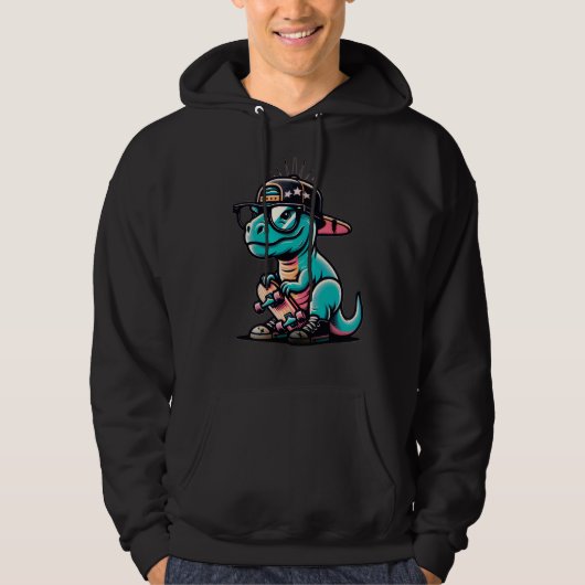 Mignon sweat à capuche de dinosaure (Devant)