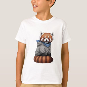Mignon Sweat à Capuche Panda Rouge Enfants