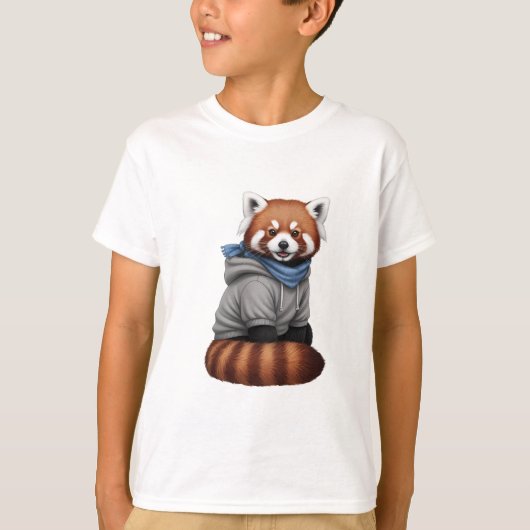 Mignon Sweat à Capuche Panda Rouge Enfants (Devant)