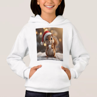 Mignon sweat à capuche pour filles avec écureuil d