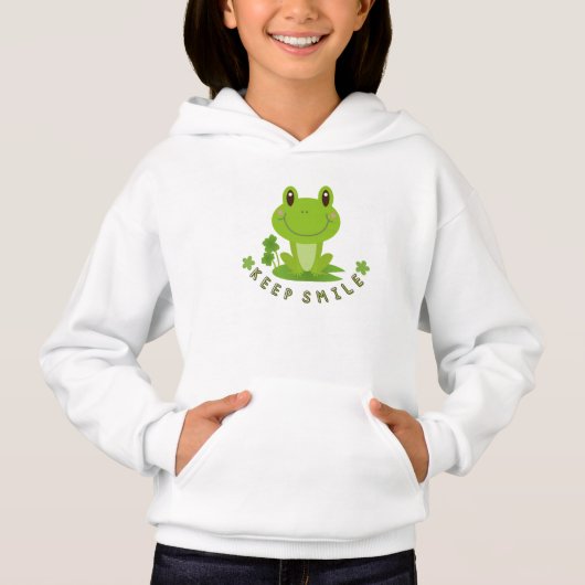 Mignon sweat à capuche pour filles "Grenouille heu (Devant)