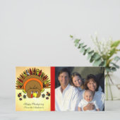Mignon Turquie Thanksgiving Carte photo familial (Debout devant)