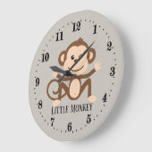 mignon unisex bébé singe décoration murale horloge (Angle)